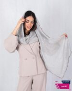 شال حریر پفکی طرح گل - Image 5