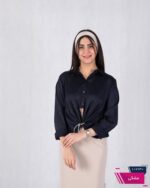 نیم تنه ساتن راه راه جلو گره ای DIANA - Image 2