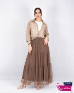 شومیز وارداتی دو تیکه شیشه ای پاپیون - Image 2