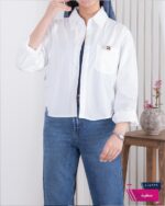 شومیز کتان وارداتی تک جیب MIN MIN - Image 2