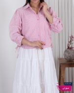 شومیز وارداتی راه راه بندی گل - Image 10