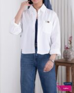 شومیز کتان وارداتی تک جیب MIN MIN - Image 8