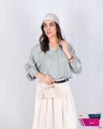 شومیز ساتن ارمانی راه راه ARAS - Image 6