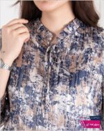شومیز مجلسی طرحدار یقه چین پایین کش MANA - Image 8