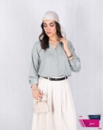 شومیز ساتن ارمانی راه راه ARAS - Image 5