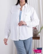 شومیز کتان وارداتی تک جیب FASHION - Image 3