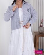 شومیز وارداتی راه راه بندی گل - Image 6