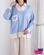 شومیز تنسل تک جیب قلب RICCI - Image 2