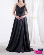 پیراهن مجلسی ساتن کمربند سنگدوزیNAFIS DREES - Image 2