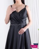پیراهن مجلسی ساتن کمربند سنگدوزیNAFIS DREES - Image 3