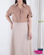 شومیز یقه مردونه جیب دکمه VALERIE - Image 5