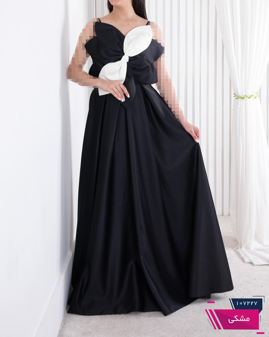 107227 پیراهن مجلسی ساتن وسط گل LIAN - Image 1