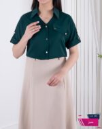 شومیز یقه مردونه جیب دکمه VALERIE - Image 6