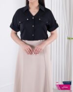 شومیز یقه مردونه جیب دکمه VALERIE - Image 7