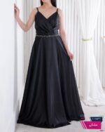پیراهن مجلسی ساتن کمربند سنگدوزیNAFIS DREES - Image 4