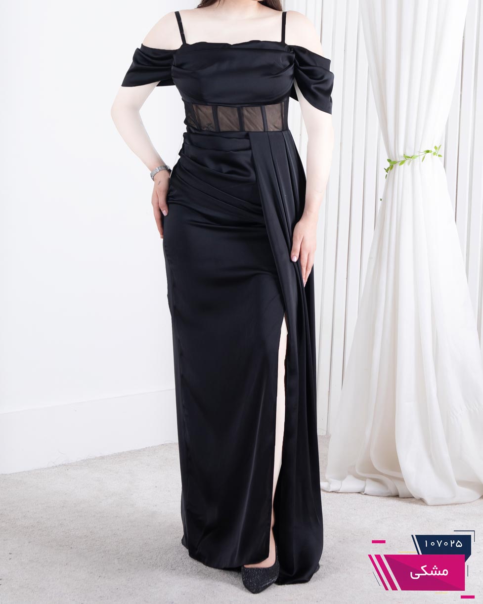 107025 پیراهن مجلسی ساتن فنر دوزیROSHA/240 - Image 1