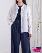 شومیز شیشه ای پری ساتن ZARA - Image 8