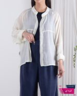 شومیز شیشه ای پری ساتن ZARA - Image 7