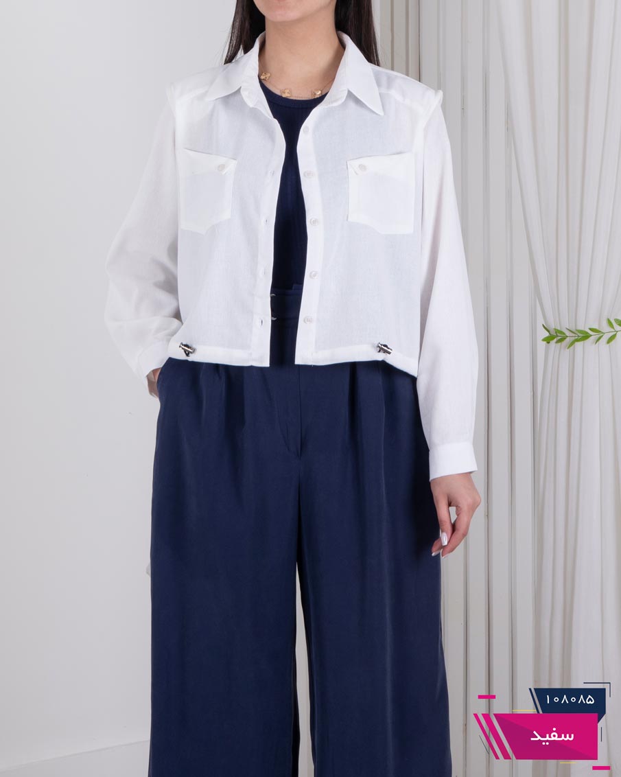 108085 شومیز لینن دو جیب پایین گت PAGON - Image 1