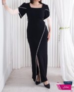 پیراهن مجلسی بلند نوار نگین TAFFETA - Image 2