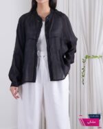 شومیز شیشه ای پری ساتن ZARA - Image 3