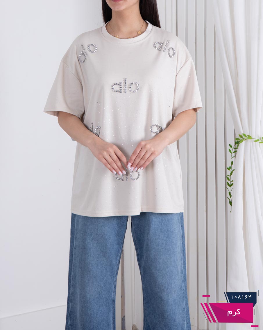 108164 تیشرت وارداتی شاین نگینی ALO - Image 1