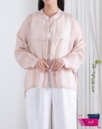 شومیز شیشه ای پری ساتن ZARA - Image 4