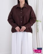 مانتو لینن باکسی تک جیب پایین کش MOD ARA - Image 2