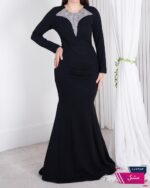 پیراهن مجلسی جلو سنگدوزی کمر پیلهV&E - Image 4