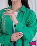 مانتو شومیزی لینن ملیله دوزی - Image 5
