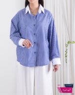 شومیز یقه دار راه راه - Image 2