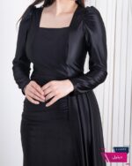 پیراهن مجلسی ساتن استین بلند شال دارPANIZ - Image 5