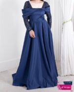 پیراهن مجلسی ساتن آستین سنگدوزیGOLSHAN - Image 6