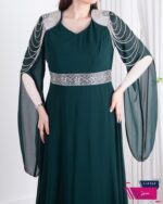پیراهن مجلسی سرشونه و کمر سنگدوزی - Image 6