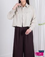 شومیز لینن دو جیب پایین گت PAGON - Image 5