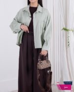 مانتو لینن باکسی تک جیب پایین کش MOD ARA - Image 10
