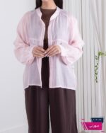 شومیز شیشه ای پری ساتن ZARA - Image 10