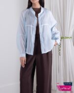 شومیز شیشه ای پری ساتن ZARA - Image 9