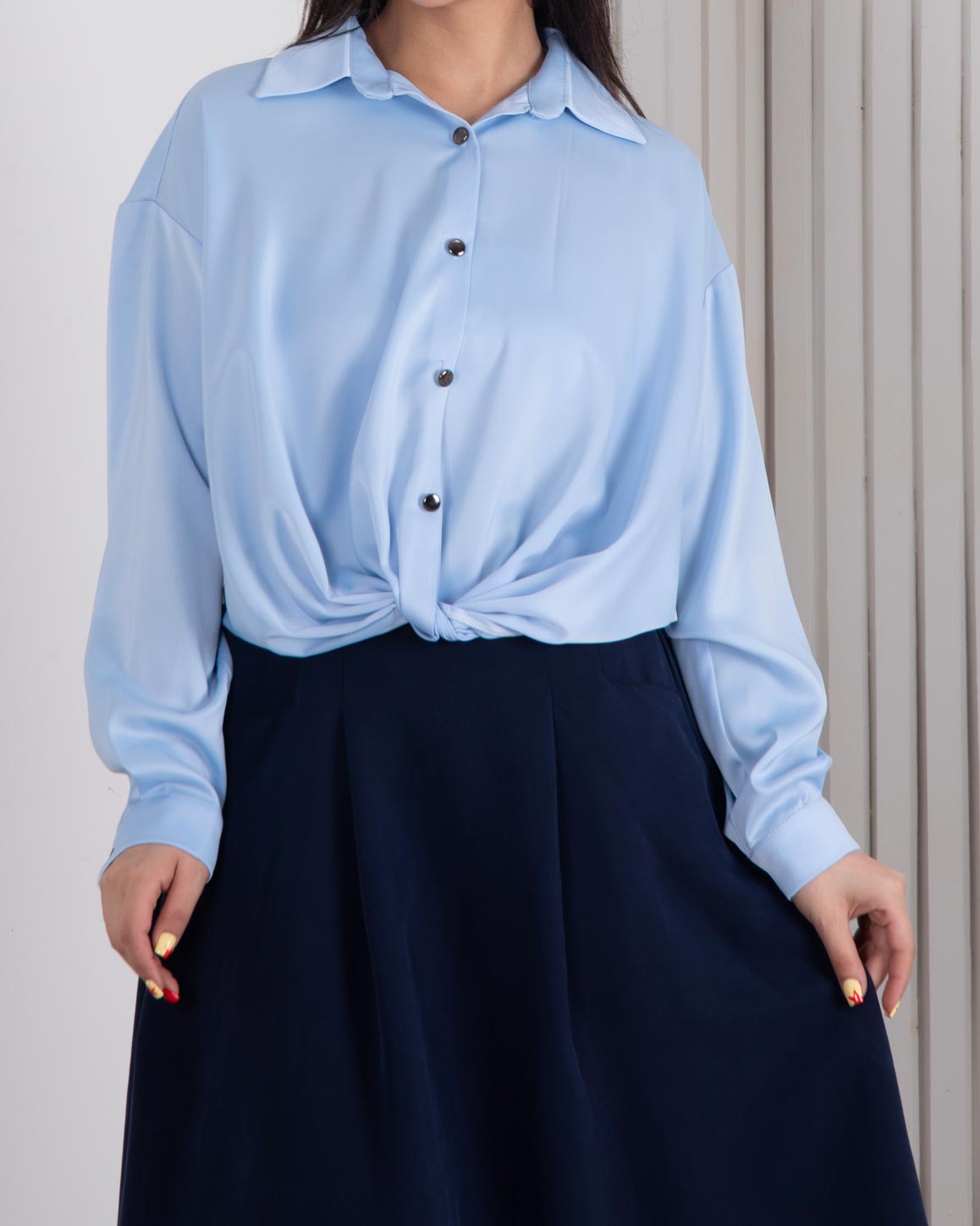 107702 شومیز ساتن گره ای TAFFETA - Image 1