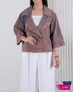 کراپ کت زنونه لینن دو دکمه HIDDEN - Image 10