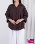 شومیز زنونه راه راه گل برجسته SADAF - Image 2
