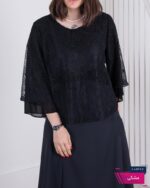 بلوز زنانه مجلسی گیپور پایین حریر RANA - Image 2