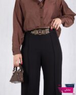 شلوار پارچه ای دخترونه مازراتی سگک طلایی گرد ETOK - Image 2