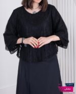 بلوز زنانه مجلسی گیپور پایین حریر RANA - Image 3