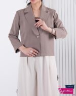 کت مجلسی زنونه یقه انگلیسی تک دکمه TAFFETA - Image 4