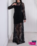 پیراهن مجلسی دالقیچ دامن دانتل TAFFETA - Image 3