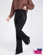 شلوارپارچه ای دمپا بغل دکمه طلایی 1214 1ONE MORE - Image 4