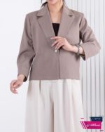 کت مجلسی زنونه یقه انگلیسی تک دکمه TAFFETA - Image 5