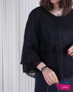 بلوز زنانه مجلسی گیپور پایین حریر RANA - Image 5