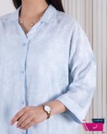 شومیز زنونه راه راه گل برجسته SADAF - Image 5